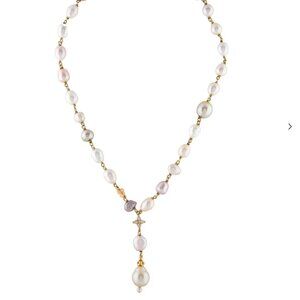 Erica Courtney 18K Pearl & Diamond Lavalier Necklace